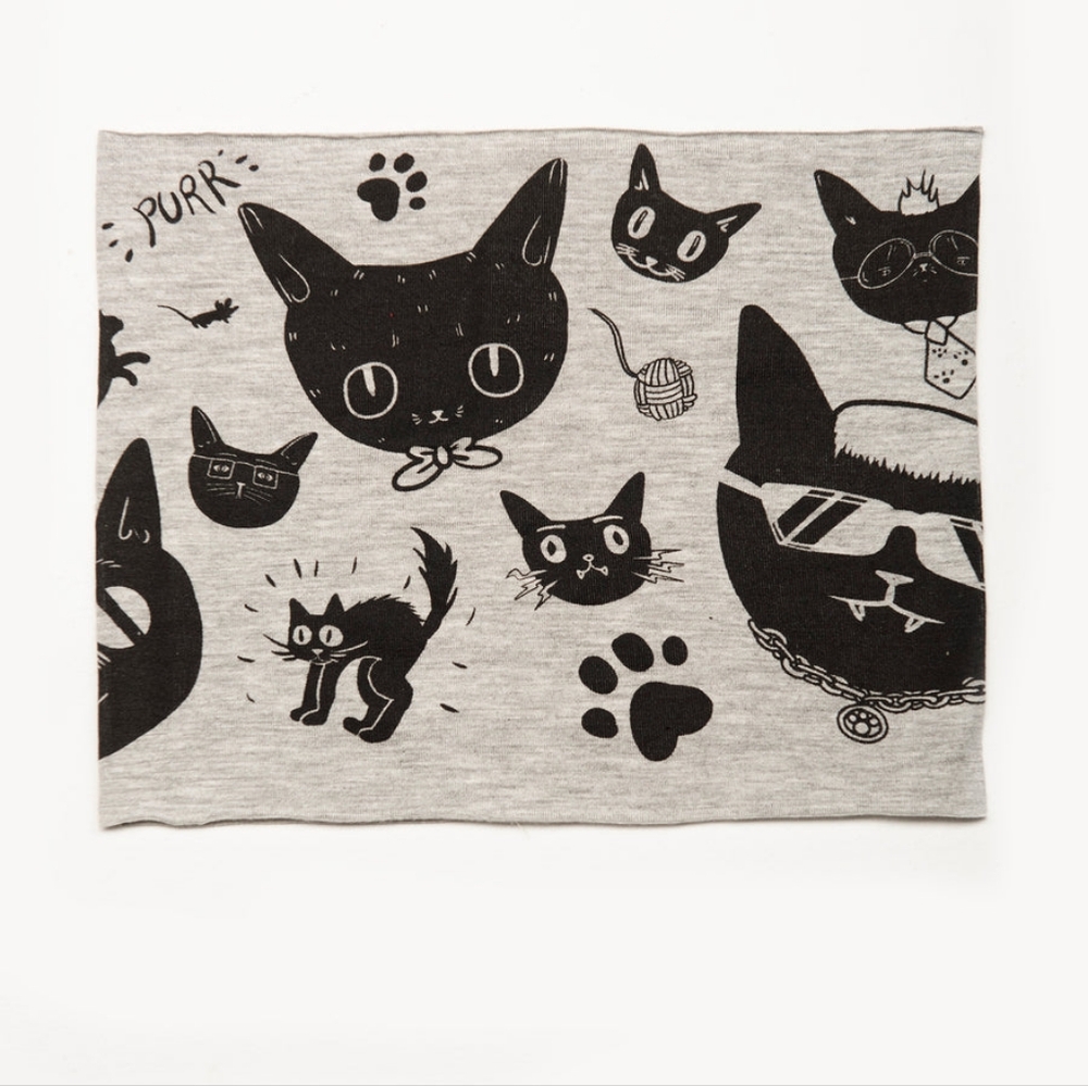 Headband, Neck Gaiter, Dust Mask, Sweatband, Hair Accessory Gatos (Cats) Yoga